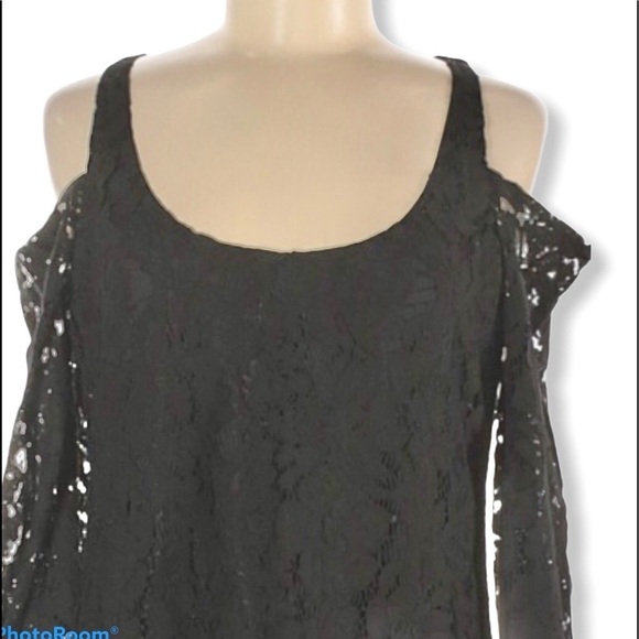 CHASER Black Lace Cold Shoulder Long Sleeve Dress - Picture 3 of 4